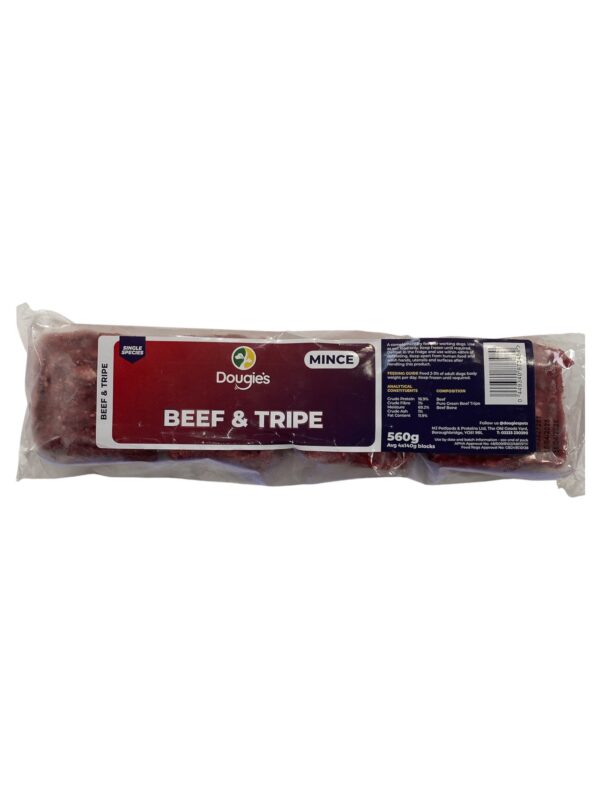 Beef and Tripe (4 x 140g blocks = 560g total weight) - Go Raw Dog Food